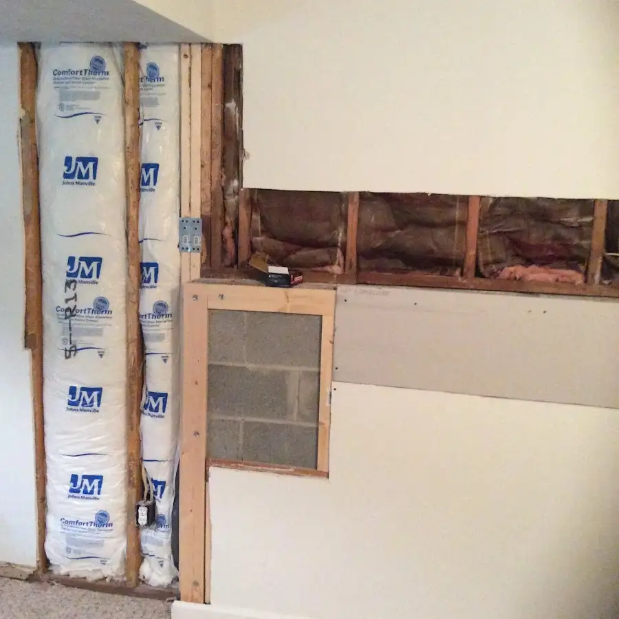 Wall insulation replacement during Basement Flood Cleanup in Beaufort